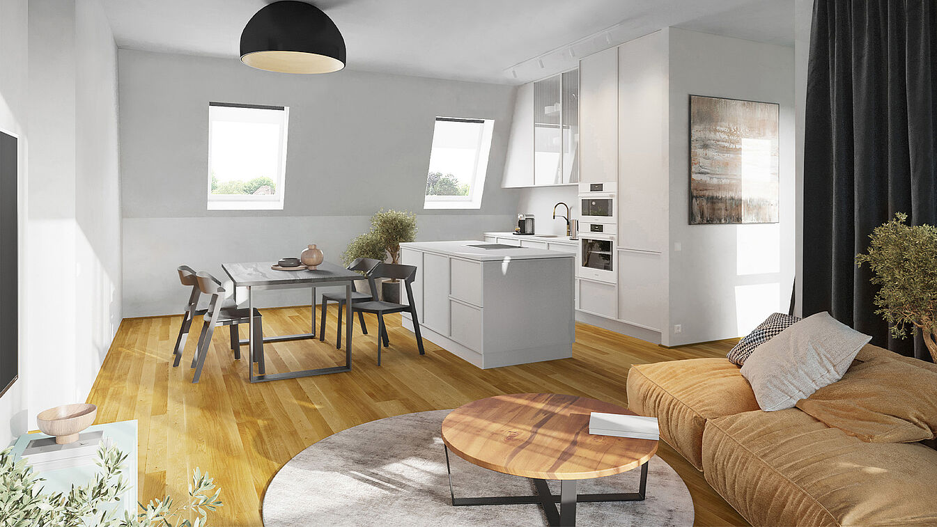Maisonette mit Dachterrasse &ndash; gesundes Wohnen auf zwei Ebenen